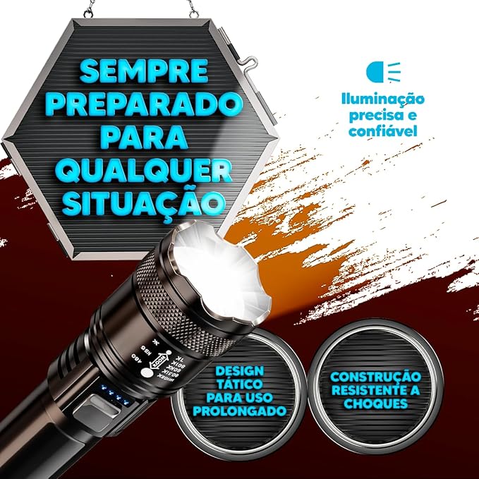 Lanterna tática recarregável
