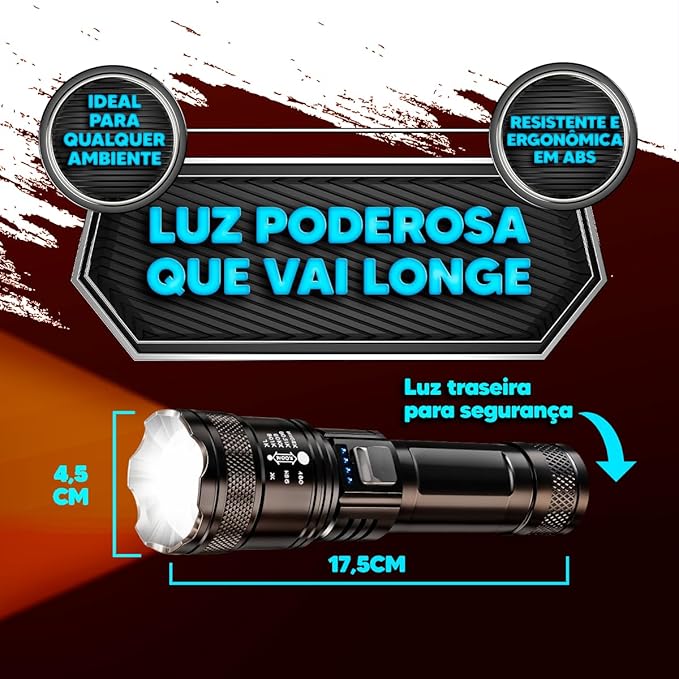 Lanterna tática recarregável